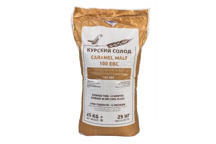 Солод ячменный специальный российский, Карамельный, 100, Курский солод, мешок 25 кг
