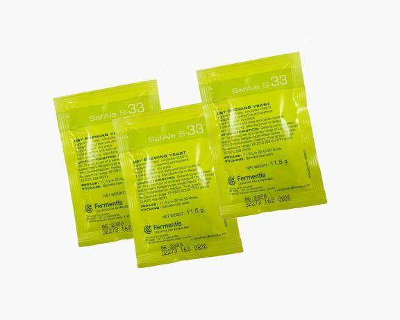 Дрожжи пивные Safale S-33, Бельгия, Fermentis, пакеты 11,5 г