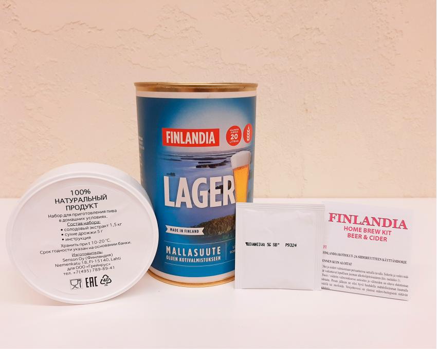 Пивной набор Finlandia Lager, банка 1,5 кг, Senson Oy, Финляндия