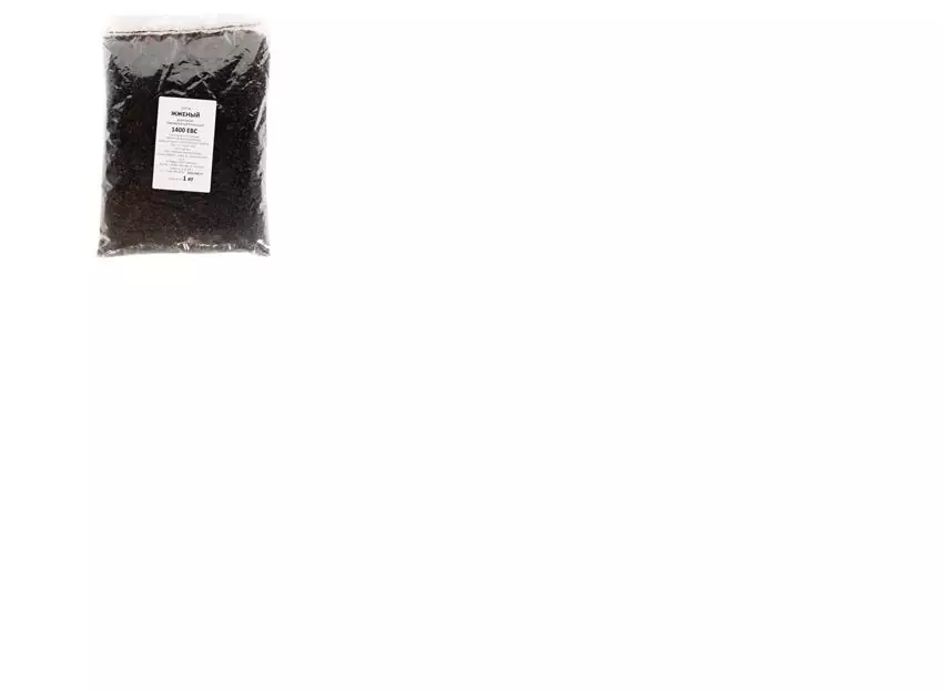 Солод ячменный специальный российский, дробленый, Жженый, 1400, Курский солод, мешок 1 кг