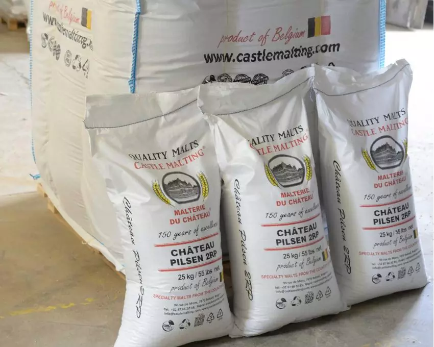 Солод ячменный светлый импортный, Pilsner malt, Castle Malting, мешок 25 кг