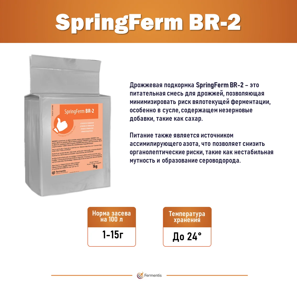 Активатор пивоварения SpringFerm BR-2, пакет 25 г