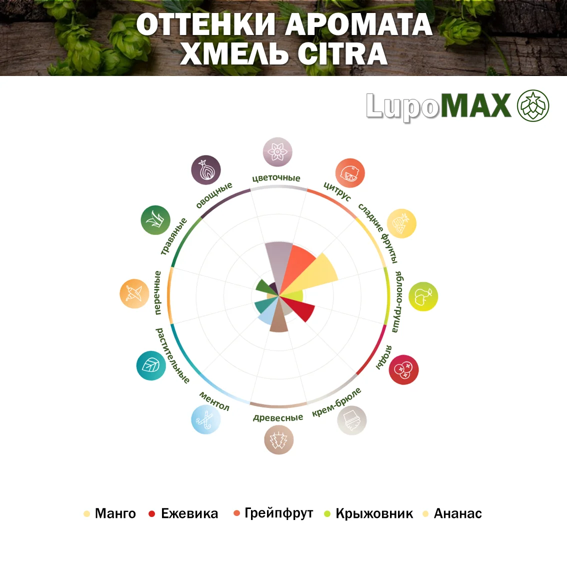 Хмель гранулированный Lupomax Citra (Лупомакс Цитра)