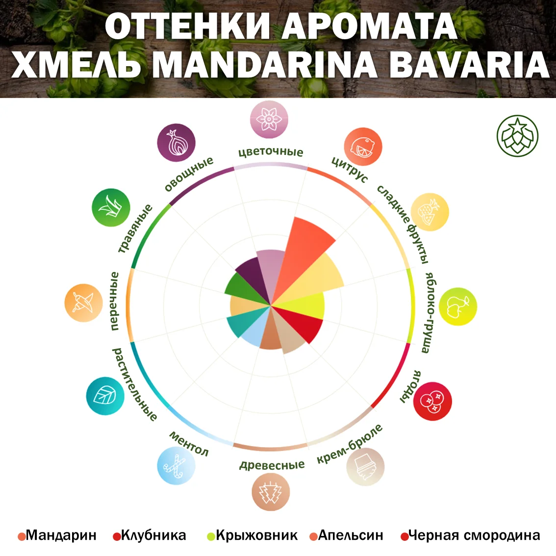 Хмель гранулированный Mandarina Bavaria (Мандарина Бавария)