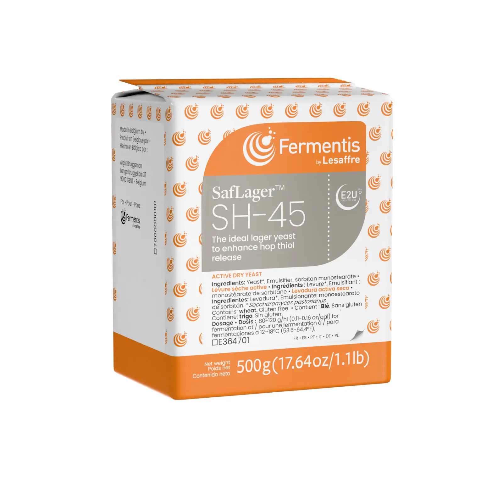 Дрожжи пивные Saflager SH-45, Бельгия, Fermentis, пакеты 0,5 кг