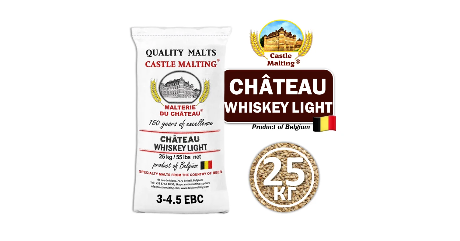 Солод ячменный специальный импортный, Whisky Chateau Light, 20 ppm, Castle Malting, мешок 25 кг