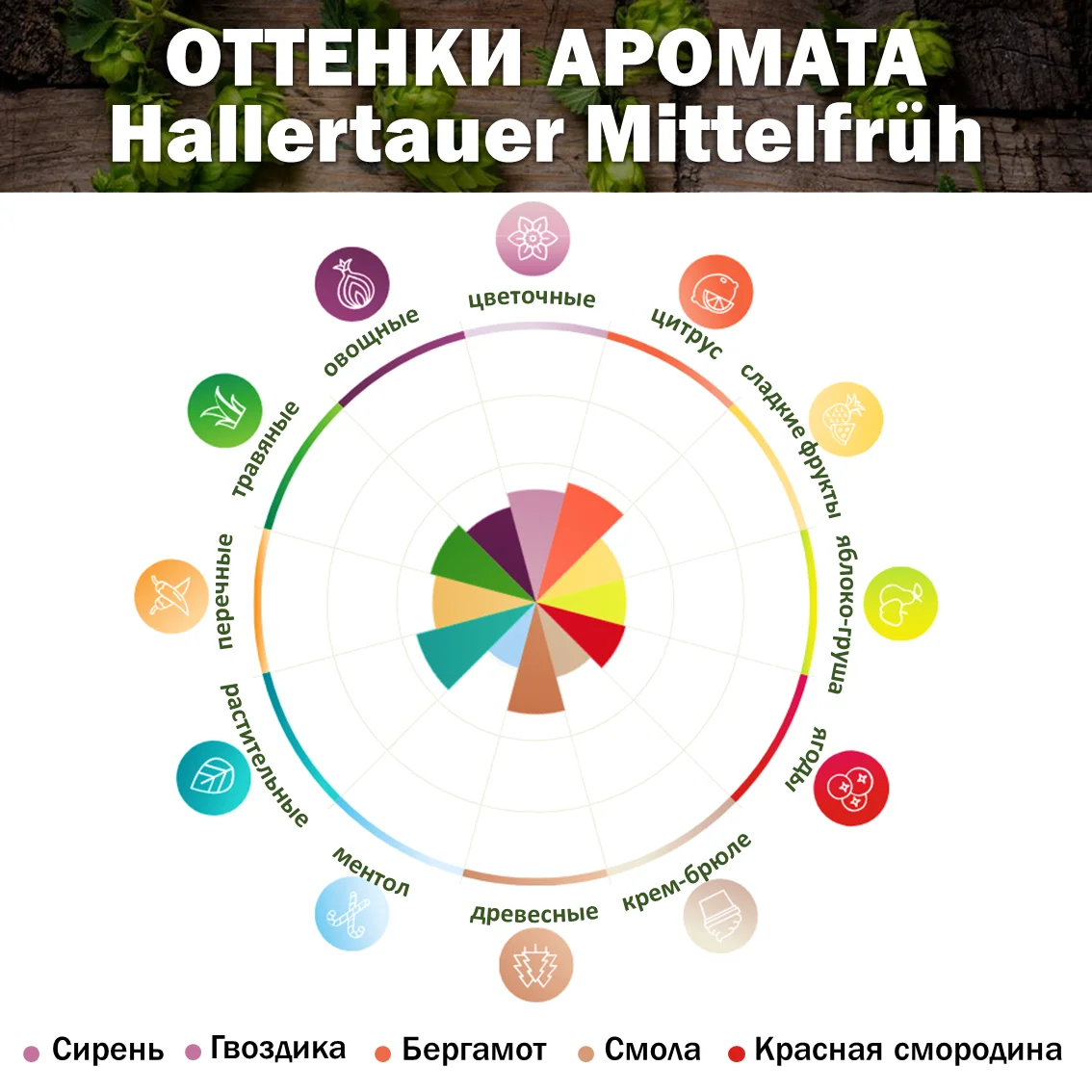Хмель гранулированный Hallertau Mittelfruh (Халлертауер Миттелфрю)