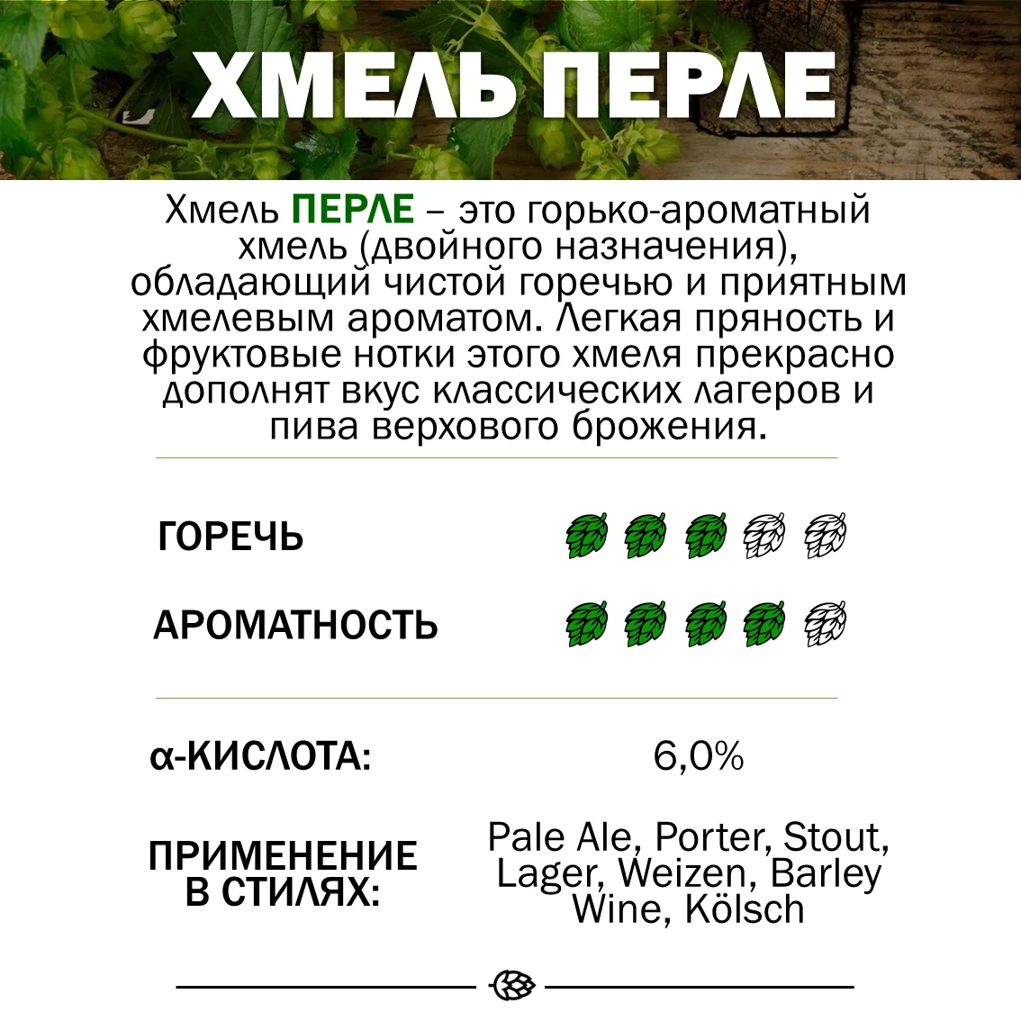 Хмель гранулированный Перле